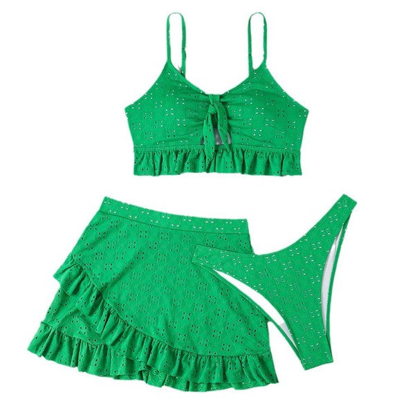 3 piece swimsuit and cover up set