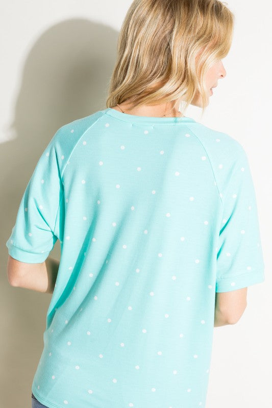 POLKA DOT FRENCH TERRY TOP