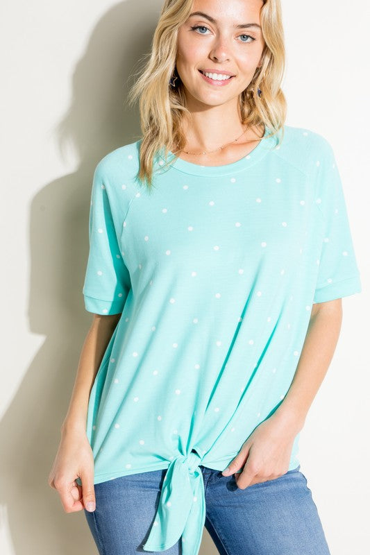 POLKA DOT FRENCH TERRY TOP