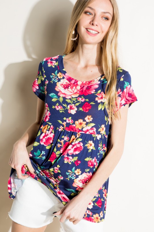 FLORAL PRINT BABY DOLL TOP