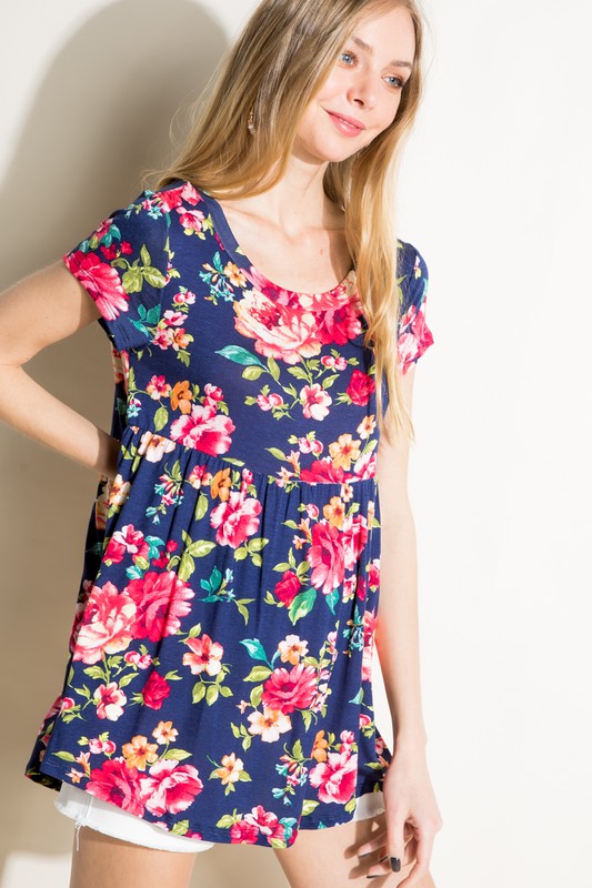 FLORAL PRINT BABY DOLL TOP
